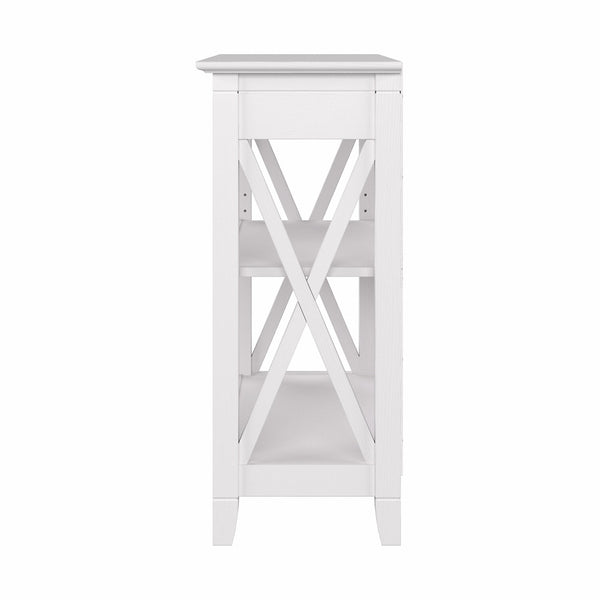 Bush Furniture Key West Small 2 Shelf Bookcase | Pure White Oak