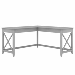Bush Furniture Key West 60W L Shaped Desk | Cape Cod Gray