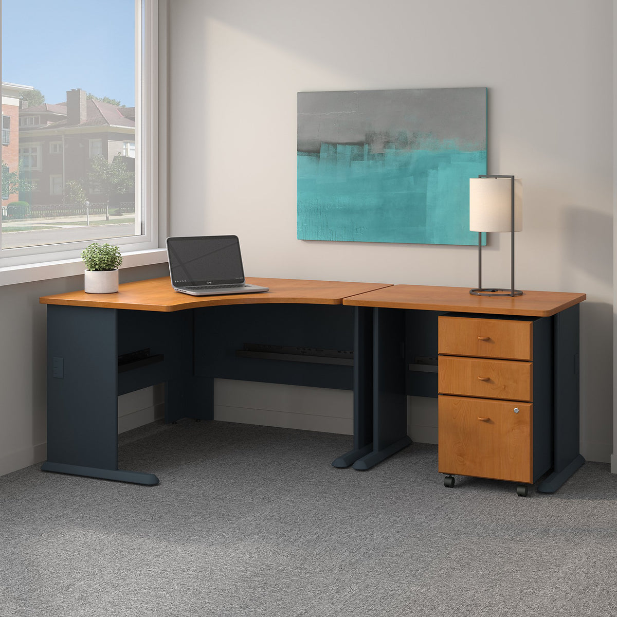 Bush Business Furniture Series A 48W Corner Desk with 36W Return and M –  LPS Office Interiors