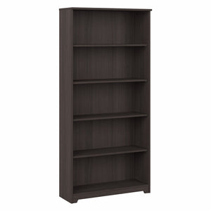 Bush Furniture Cabot Tall 5 Shelf Bookcase | Heather Gray