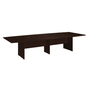 Bush Business Furniture 120W x 48D Boat Shaped Conference Table with Wood Base | Mocha Cherry