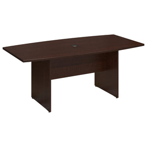 Bush Business Furniture 72W x 36D Boat Shaped Conference Table with Wood Base | Mocha Cherry