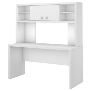 Office by kathy ireland® Echo 60W Credenza Desk with Hutch | Pure White