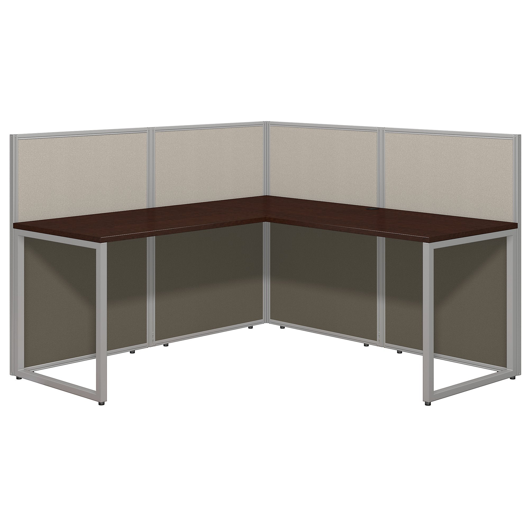 Bush Business Furniture Easy Office 60W L Shaped Desk Open Office | Mocha Cherry