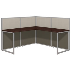 Bush Business Furniture Easy Office 60W L Shaped Desk Open Office | Mocha Cherry