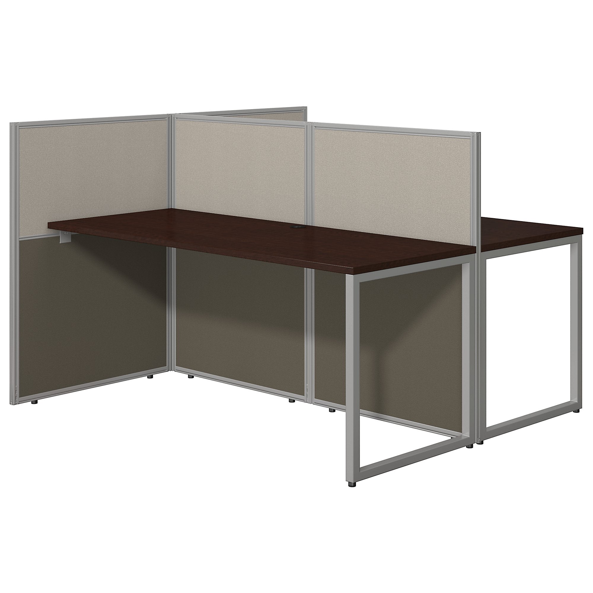Bush Business Furniture Easy Office 60W 2 Person Straight Desk Open Office | Mocha Cherry