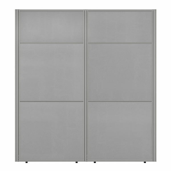 Bush Business Furniture Easy Office 60W Cubicle Desk Workstation with 66H Closed Panels | Pure White/Silver Gray Fabric