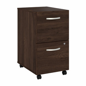 Bush Business Furniture Hybrid 2 Drawer Mobile File Cabinet - Assembled | Black Walnut