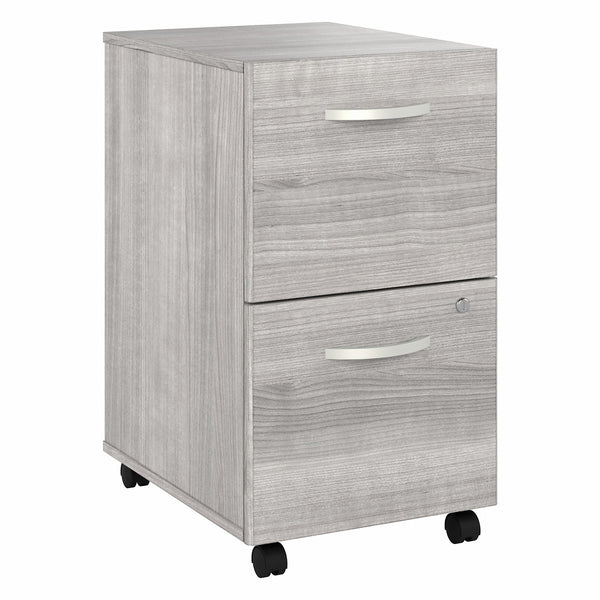 Bush Business Furniture Hybrid 2 Drawer Mobile File Cabinet - Assembled | Platinum Gray
