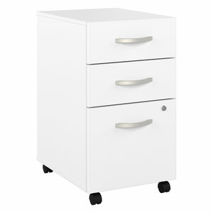 Bush Business Furniture Hybrid 3 Drawer Mobile File Cabinet - Assembled | White