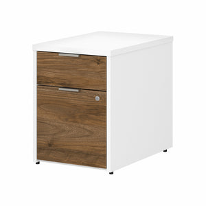 Bush Business Furniture Jamestown 2 Drawer File Cabinet - Assembled | Fresh Walnut/White