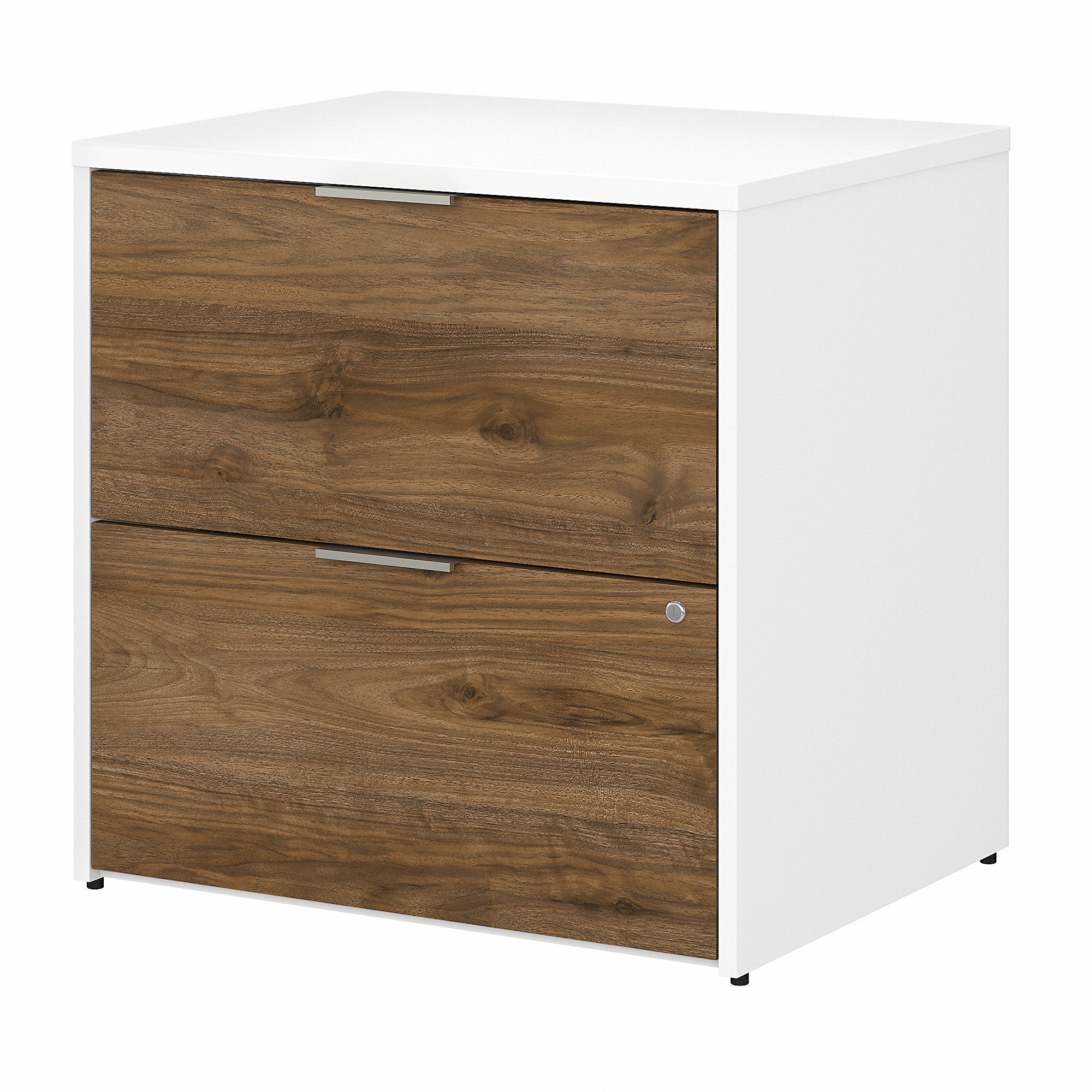 Bush Business Furniture Jamestown 2 Drawer Lateral File Cabinet - Assembled | Fresh Walnut/White