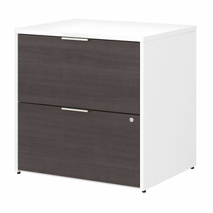Bush Business Furniture Jamestown 2 Drawer Lateral File Cabinet - Assembled | Storm Gray/White