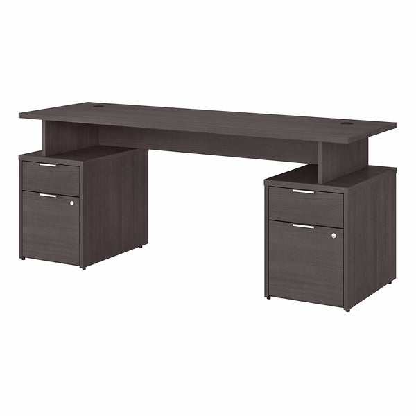 Bush Business Furniture Jamestown 72W Desk with 4 Drawers | Storm Gray