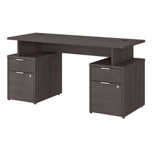 Bush Business Furniture Jamestown 60W Desk with 4 Drawers | Storm Gray