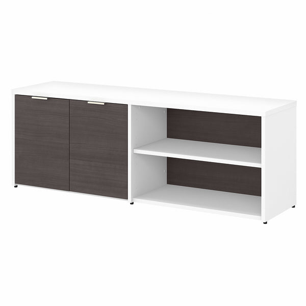 Bush Business Furniture Jamestown Low Storage Cabinet with Doors and Shelves | Storm Gray/White