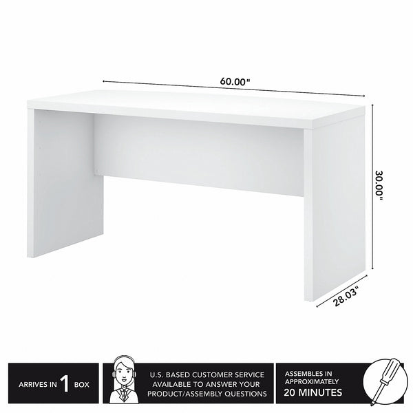 Office by kathy ireland® Echo 60W Bow Front Desk | Pure White