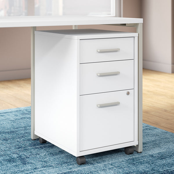 Office by kathy ireland Method 3 Drawer Mobile File Cabinet - Assembled | White
