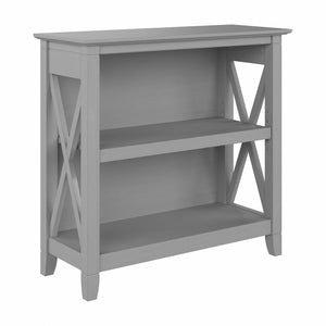 Bush Furniture Key West Small 2 Shelf Bookcase | Cape Cod Gray