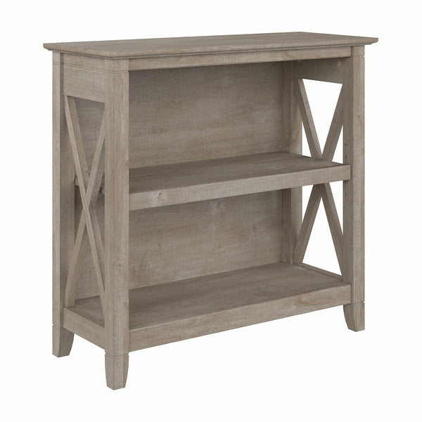 Bush Furniture Key West Small 2 Shelf Bookcase | Washed Gray