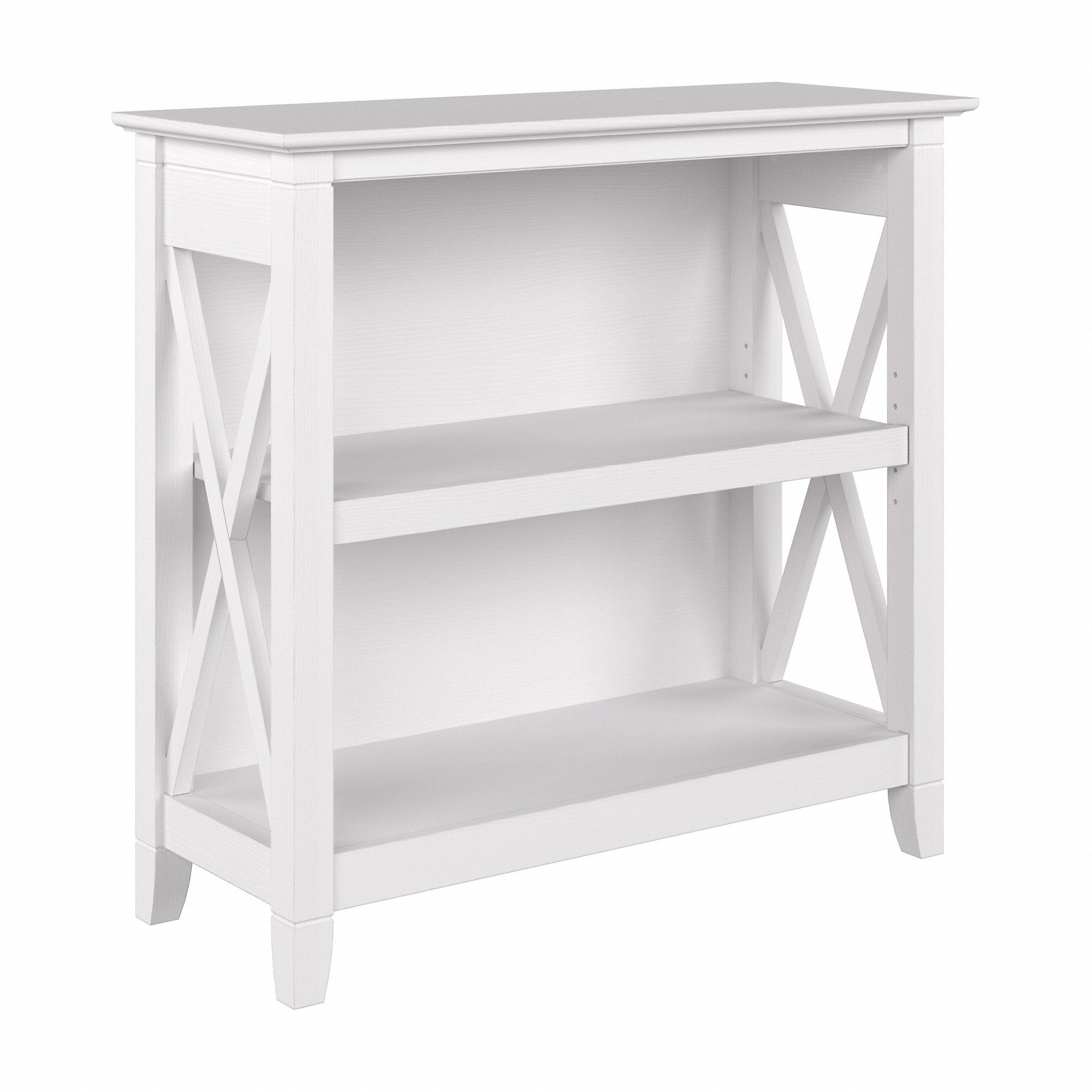 Bush Furniture Key West Small 2 Shelf Bookcase | Pure White Oak