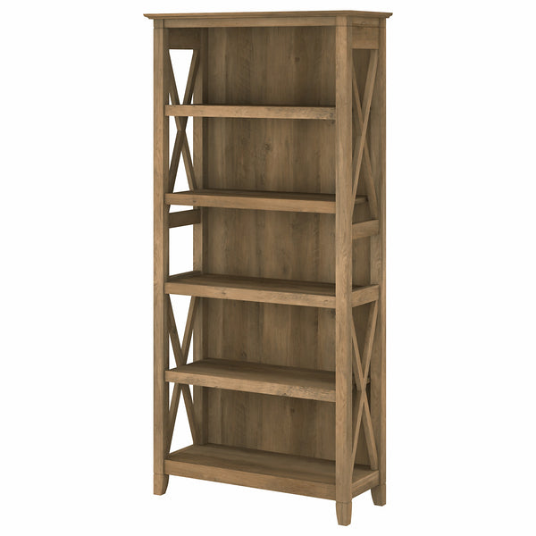 Bush Furniture Key West Tall 5 Shelf Bookcase | Reclaimed Pine