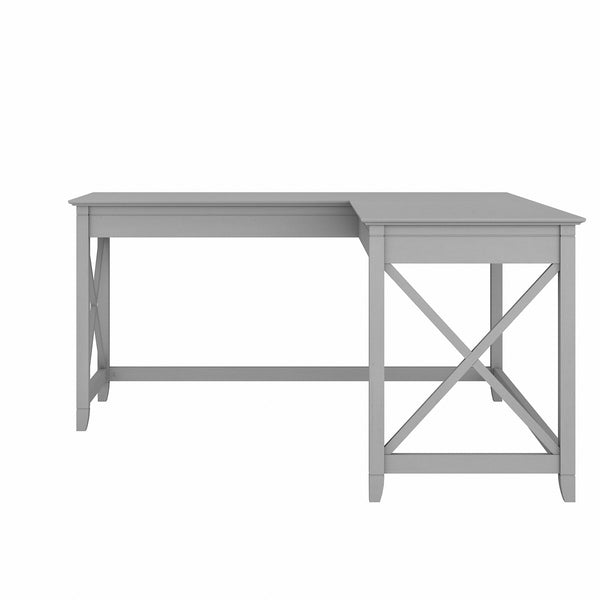 Bush Furniture Key West 60W L Shaped Desk | Cape Cod Gray