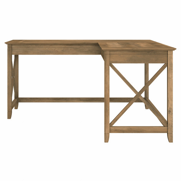Bush Furniture Key West 60W L Shaped Desk | Reclaimed Pine