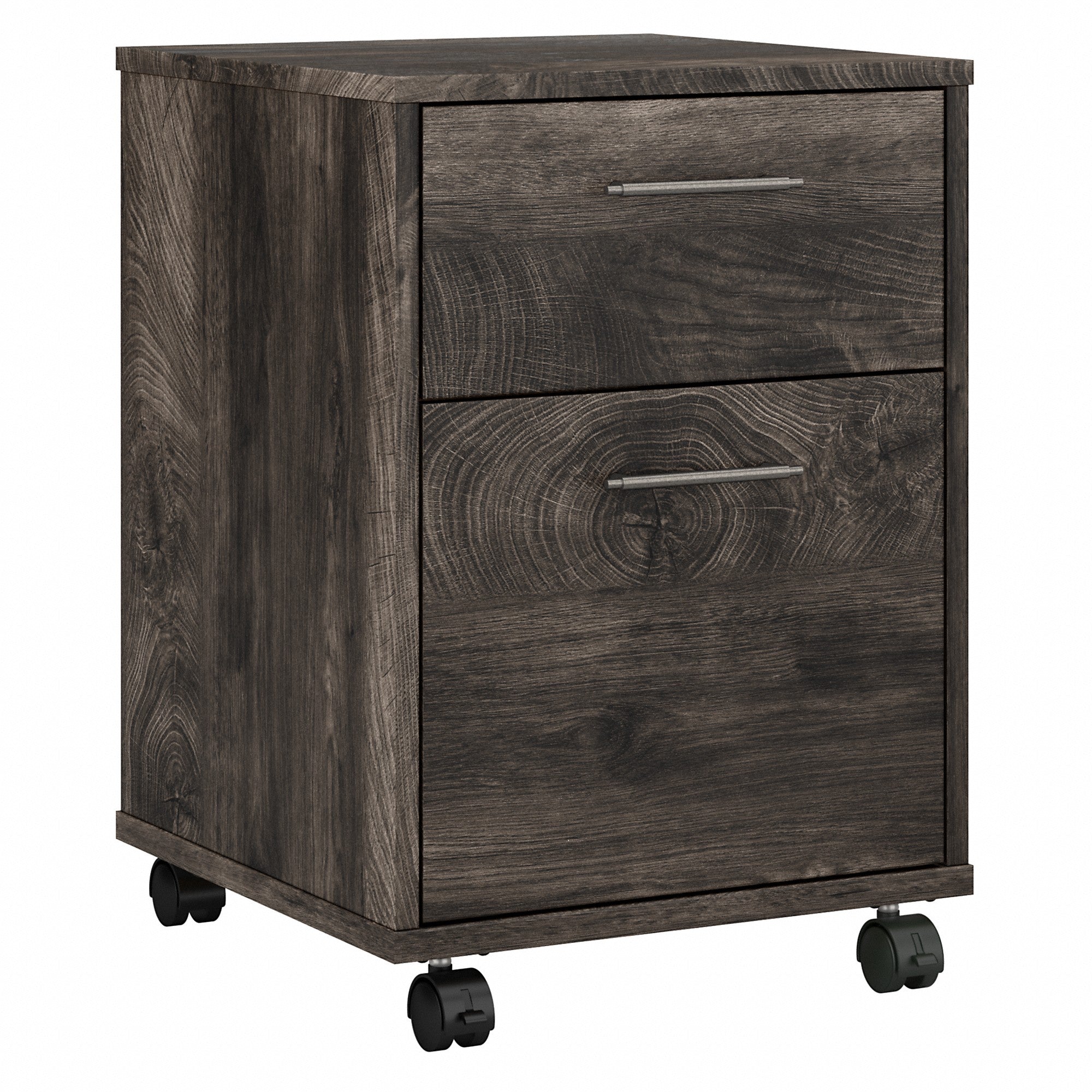Bush Furniture Key West 2 Drawer Mobile File Cabinet | Dark Gray Hickory