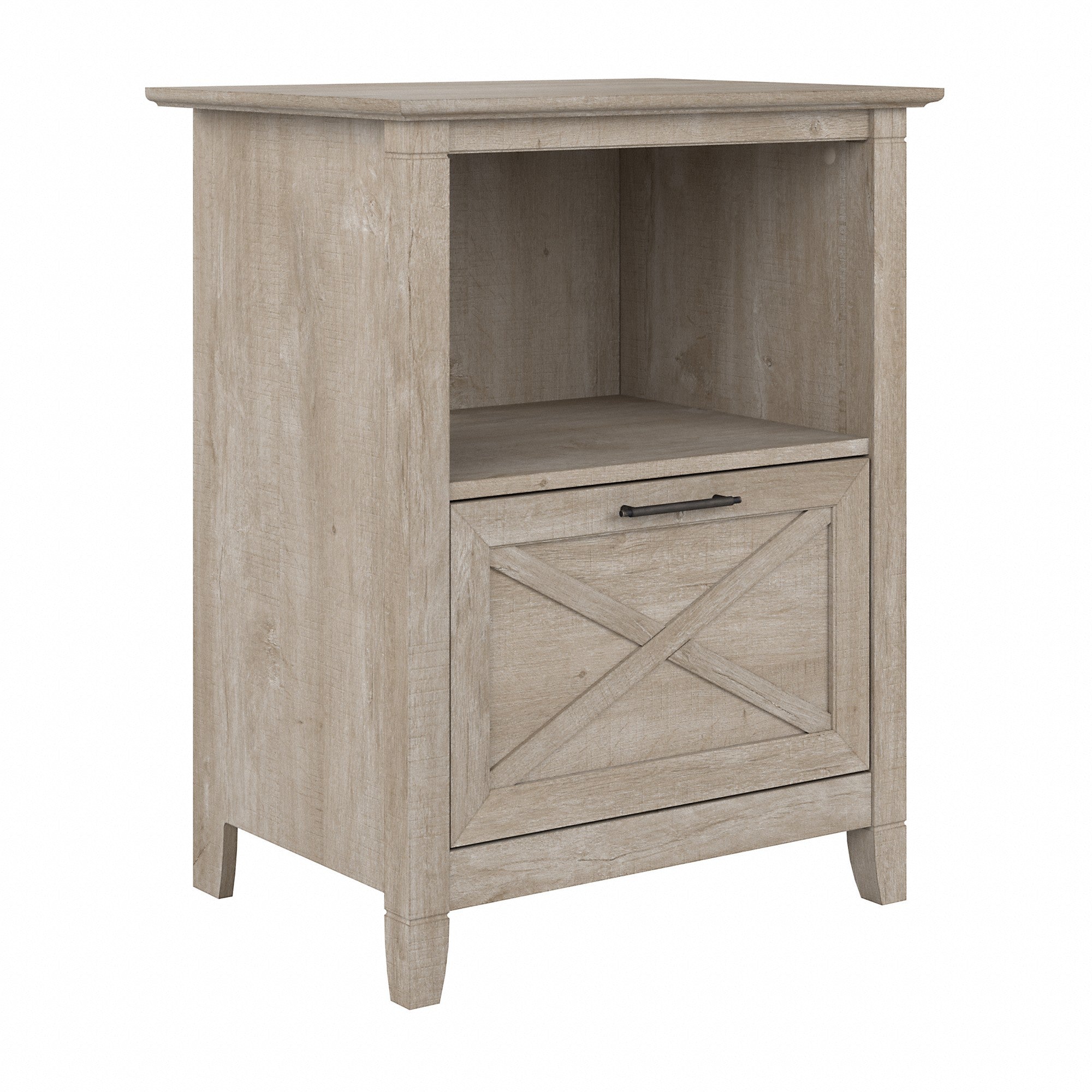 Bush Furniture Key West Nightstand with Drawer | Washed Gray