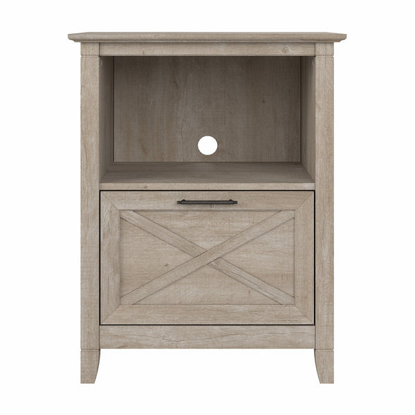 Bush Furniture Key West End Table with Drawer | Washed Gray