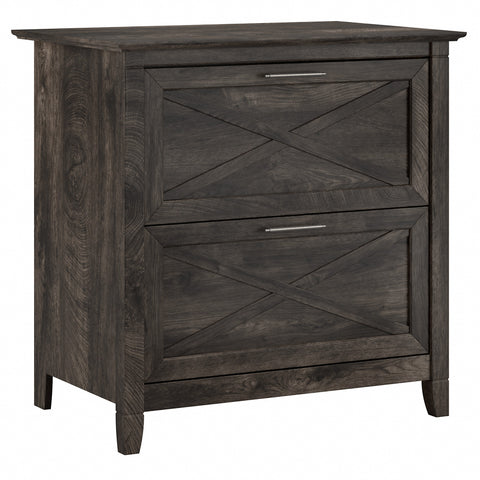 Bush Furniture Key West 2 Drawer Lateral File Cabinet | Dark Gray Hickory