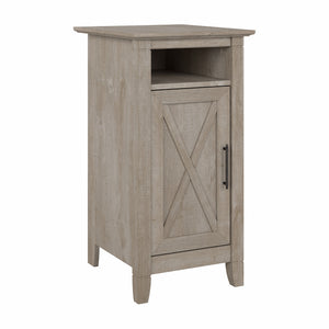 Bush Furniture Key West Nightstand with Door | Washed Gray