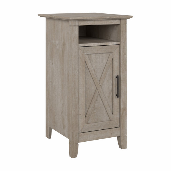 Bush Furniture Key West End Table with Door | Washed Gray