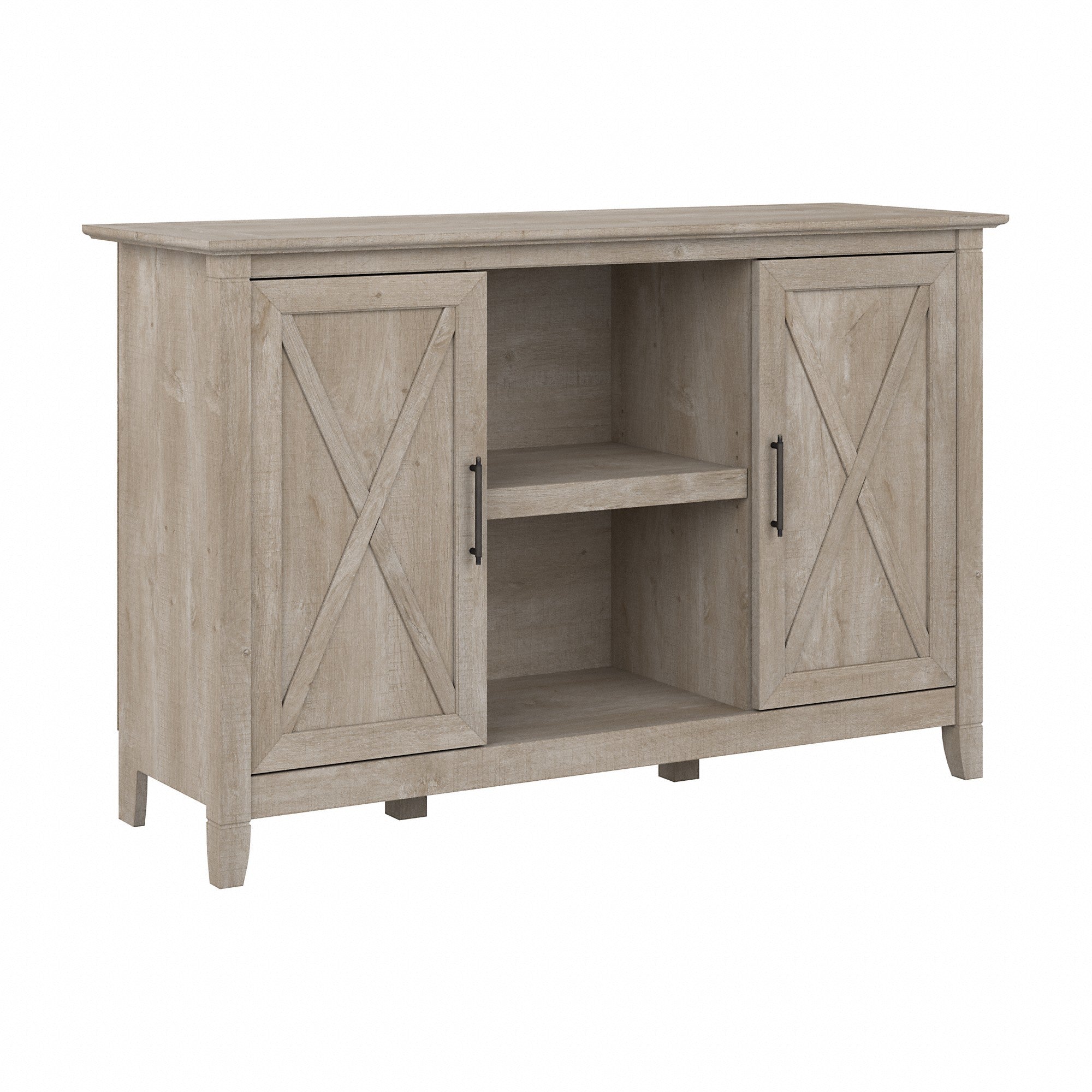Bush Furniture Key West Accent Cabinet with Doors | Washed Gray