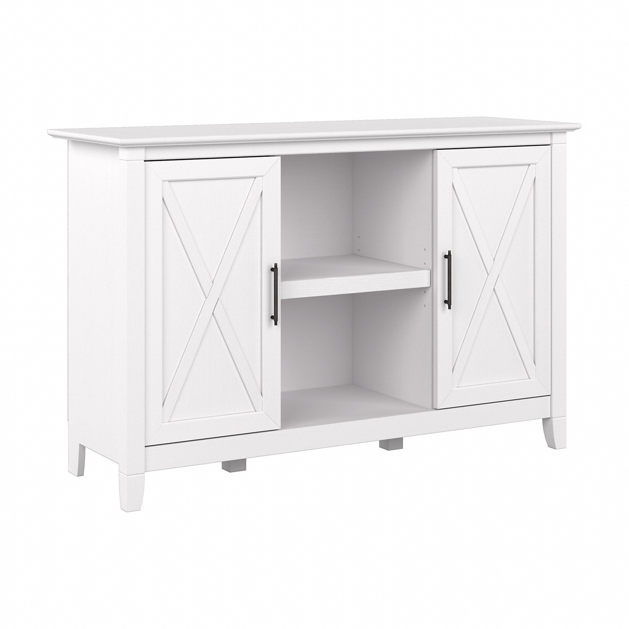 Bush Furniture Key West Accent Cabinet with Doors | Pure White Oak