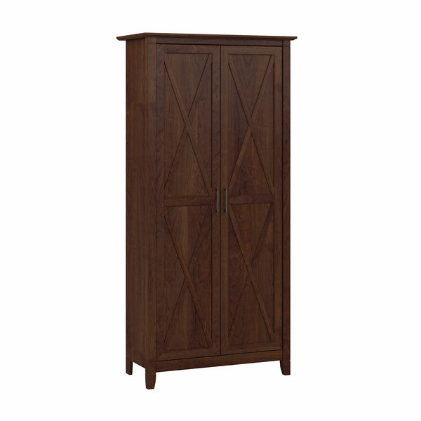 Bush Furniture Key West Tall Storage Cabinet with Doors | Bing Cherry