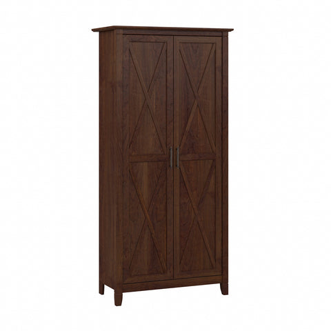 Bush Furniture Key West Tall Storage Cabinet with Doors | Bing Cherry