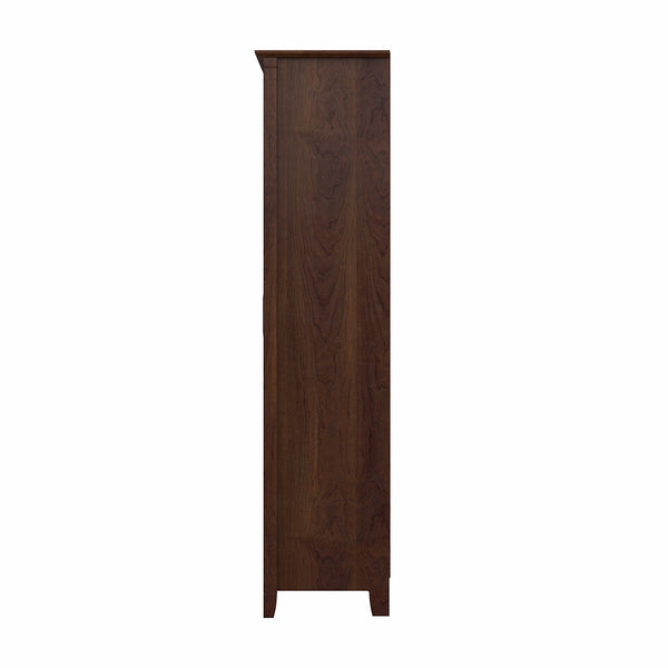 Bush Furniture Key West Tall Storage Cabinet with Doors | Bing Cherry