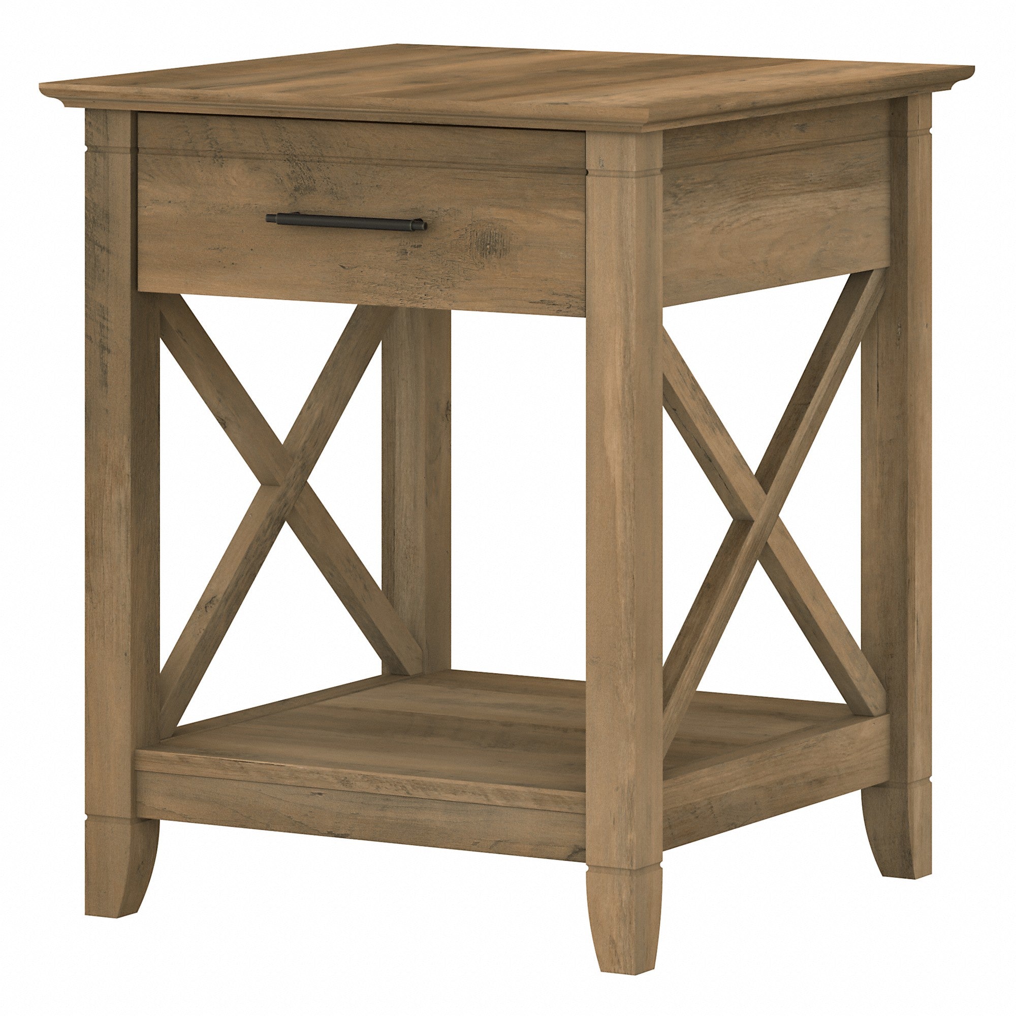 Bush Furniture Key West End Table with Storage | Reclaimed Pine