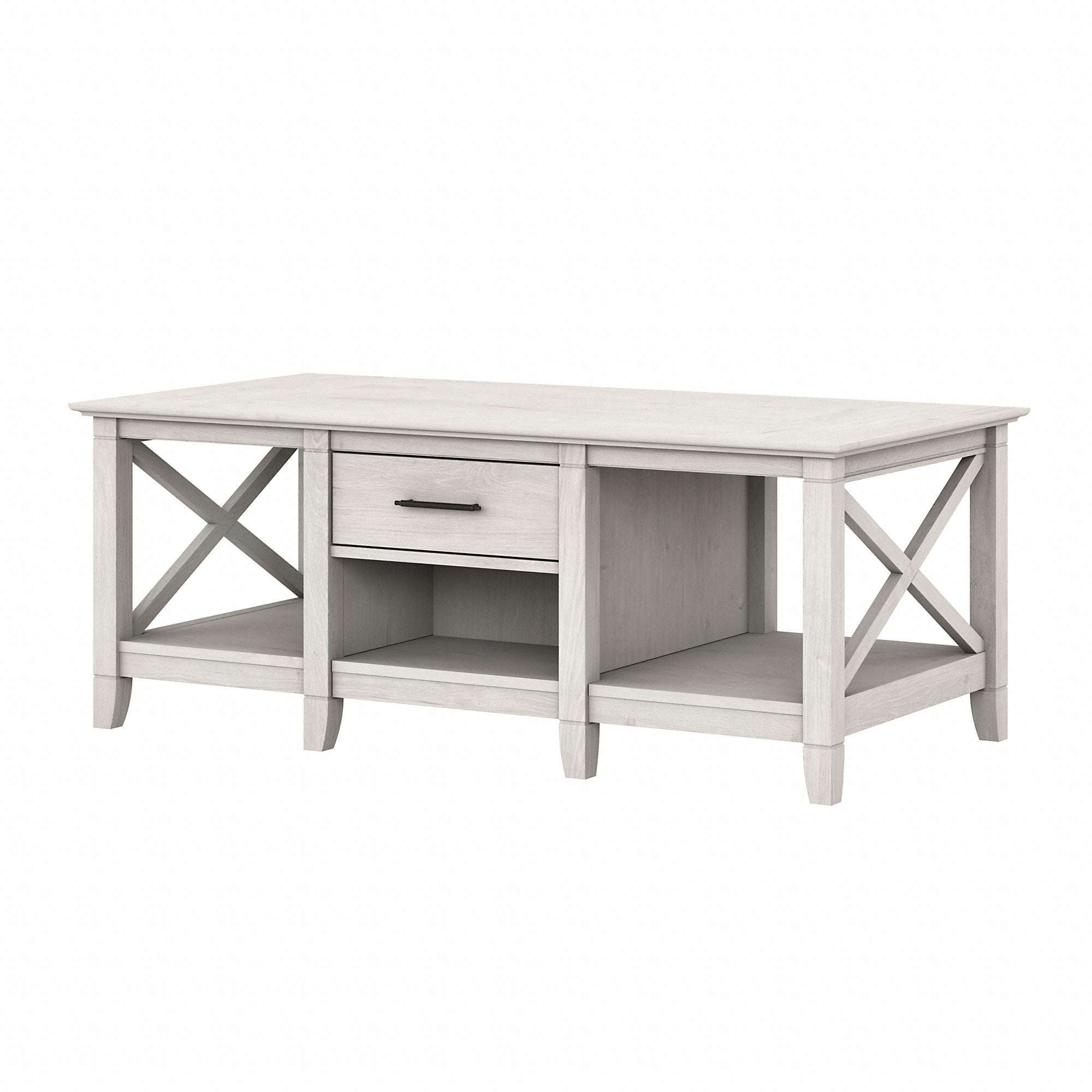 Bush Furniture Key West Coffee Table with Storage | Linen White Oak