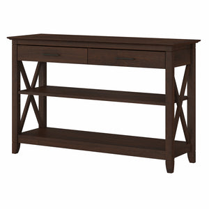Bush Furniture Key West Console Table with Drawers and Shelves | Bing Cherry