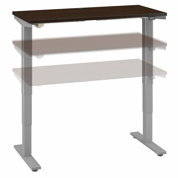 Move 40 Series by Bush Business Furniture 48W x 24D Electric Height Adjustable Standing Desk | Mocha Cherry/Cool Gray Metallic