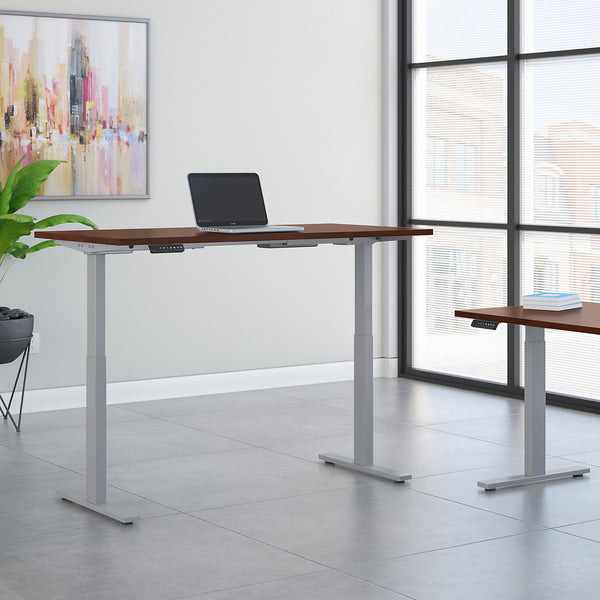 Bush Business Furniture Move 60 Series 60W x 30D Height Adjustable Standing Desk| Hansen Cherry
