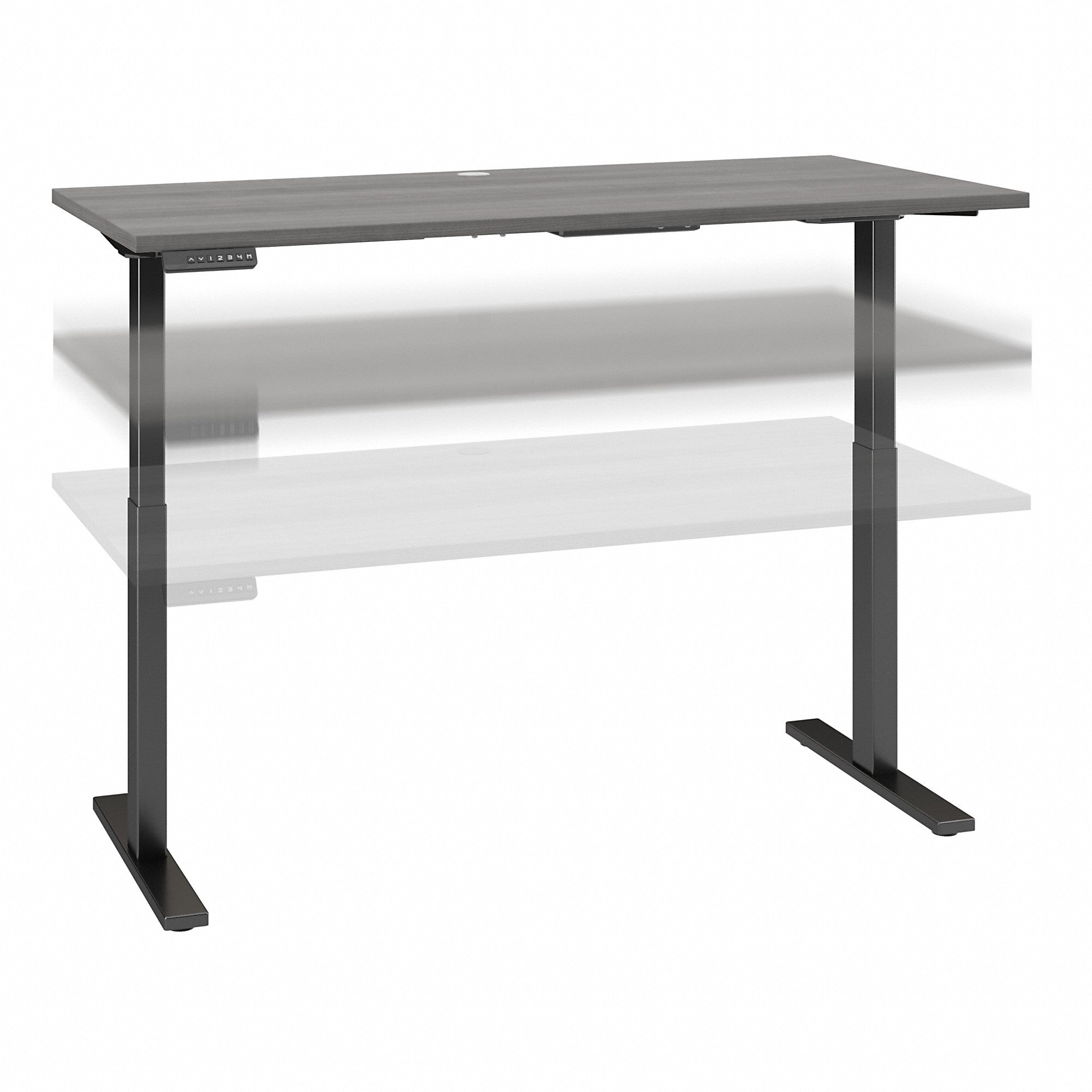 Move 60 Series by Bush Business Furniture 60W x 30D Electric Height Adjustable Standing Desk | Platinum Gray/Black Powder Coat