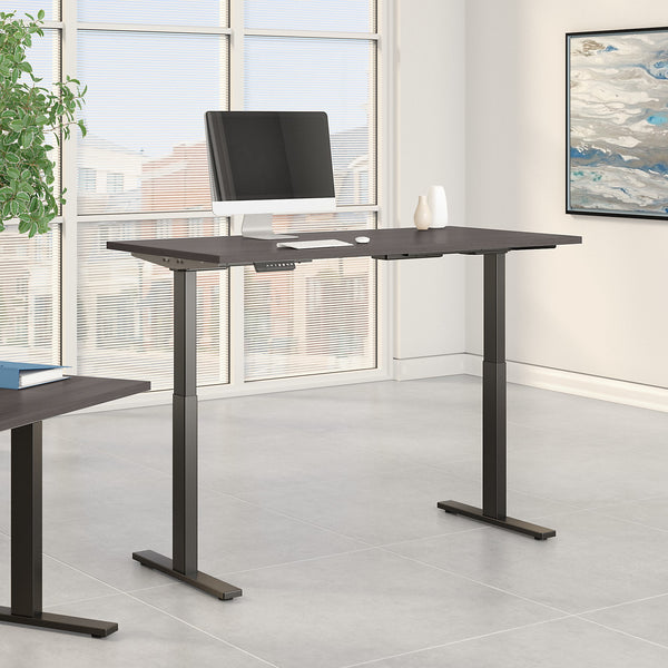 Bush Business Furniture Move 60 Series 60W x 30D Height Adjustable Standing Desk| Platinum Gray