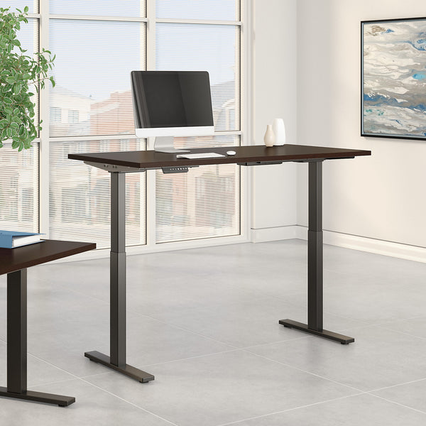 Bush Business Furniture Move 60 Series 72W x 30D Height Adjustable Standing Desk| Modern Hickory