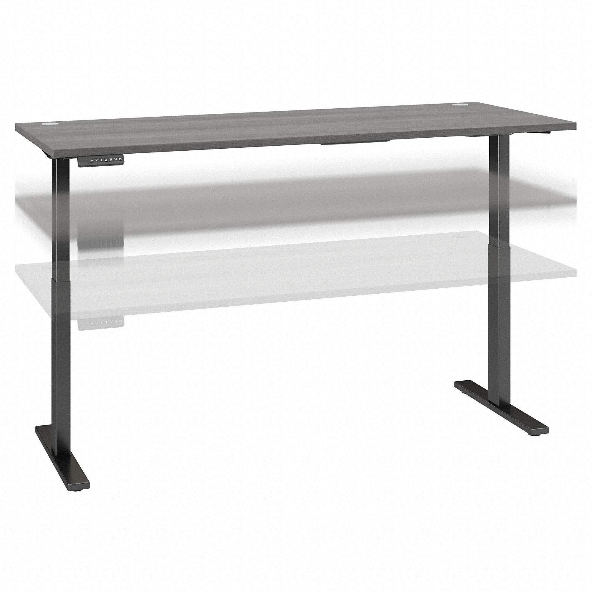 Move 60 Series by Bush Business Furniture 72W x 30D Electric Height Adjustable Standing Desk | Platinum Gray/Black Powder Coat