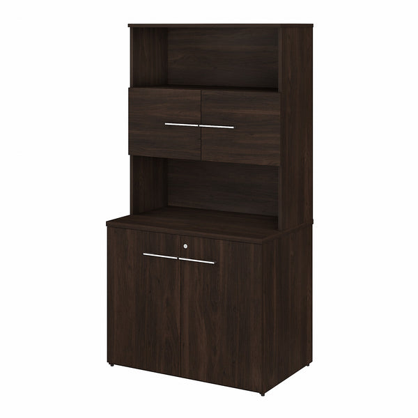 Bush Business Furniture Office 500 36W Tall Storage Cabinet with Doors and Shelves | Black Walnut