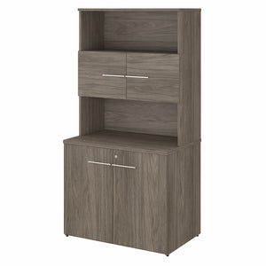 Bush Business Furniture Office 500 36W Tall Storage Cabinet with Doors and Shelves | Modern Hickory